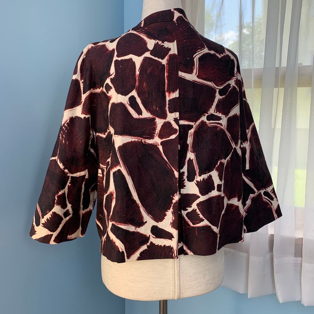Anthropologie Leifsdottir Linen Blend Giraffe Jacket Size 6 - Picture 4 of 8